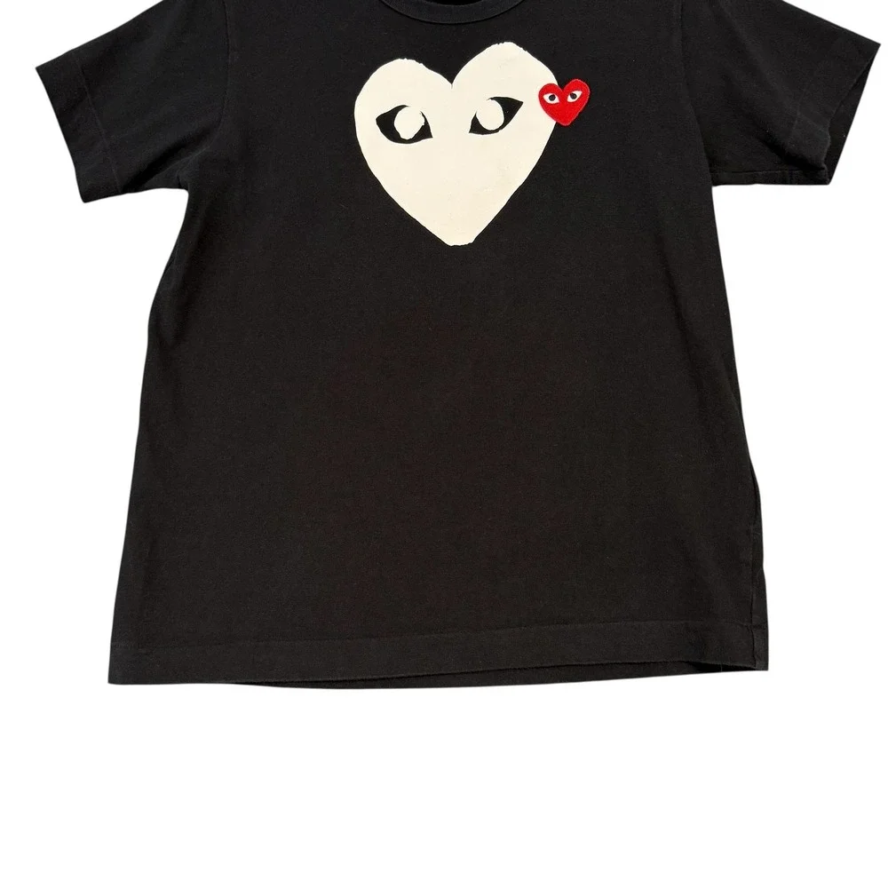 Comme Des Garcons PLAY | Emblem Heart Logo‎ Cotton T-Shirt Black Size L - Picture 4 of 12